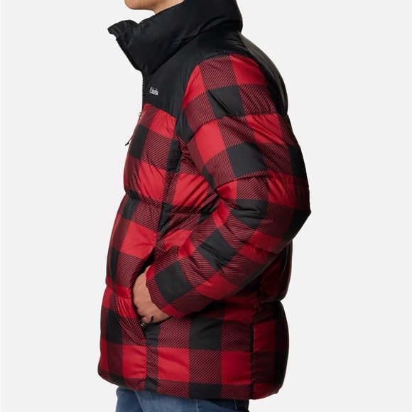 NWT Men’s Columbia Puffect II Puffer Jacket XL Tall Buffalo Plaid Blk Red Puffer - Picture 4 of 7